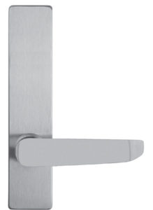 The DAC Industries Always Active Lever Handle allows for free entry for panic bars.